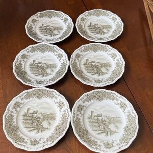 Bavaria Porcelain Seltmann Weiden Baroque Rheingau lot of 6 7.5” salad plates